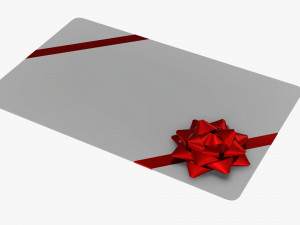 Christmas gift card with ribbon 01 Modèle 3D
