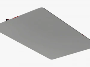 Christmas gift card with ribbon 01 3D Model