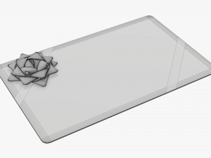 Christmas gift card with ribbon 01 Modèle 3D