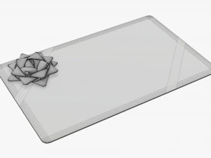 Christmas gift card with ribbon 01 3D Model