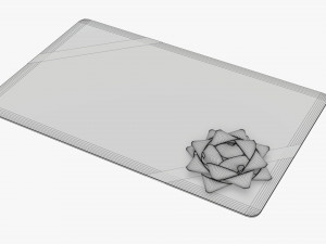 Christmas gift card with ribbon 01 Modèle 3D