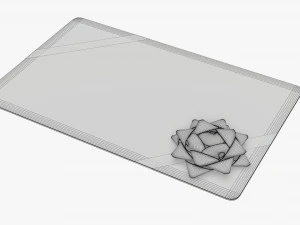 Christmas gift card with ribbon 01 3D Model
