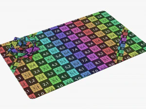 Christmas gift card with ribbon 01 3D Model