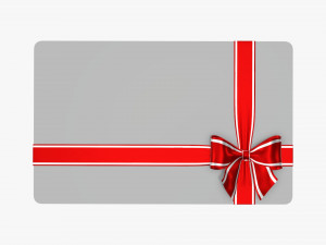 Christmas gift card with ribbon 02 Modelo 3D