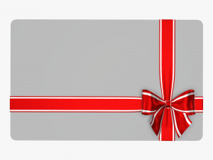 Christmas gift card with ribbon 02 3D Model