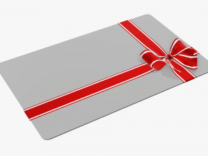 Christmas gift card with ribbon 02 3D Model
