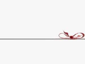 Christmas gift card with ribbon 02 3D Model