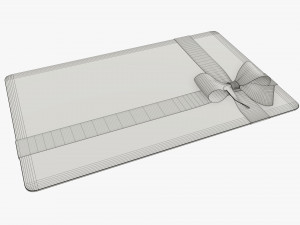 Christmas gift card with ribbon 02 3D Model