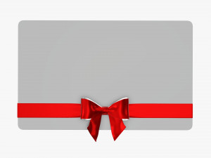 Christmas gift card with ribbon 03 3D Model