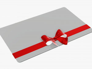 Christmas gift card with ribbon 03 3D 模型