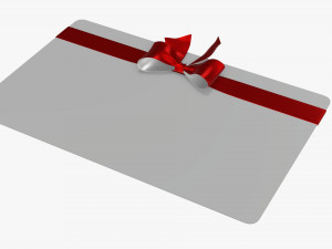 Christmas gift card with ribbon 03 3D 模型