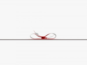 Christmas gift card with ribbon 03 3D 模型