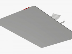 Christmas gift card with ribbon 03 3D 模型