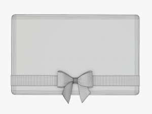 Christmas gift card with ribbon 03 3D 模型