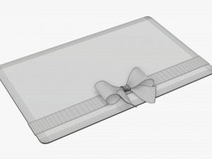Christmas gift card with ribbon 03 3D 模型