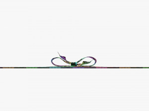 Christmas gift card with ribbon 03 3D 模型