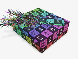 Christmas gift wrapped 06 3D Model