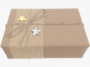 Christmas gift wrapped 07 3D Model