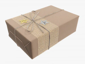 Christmas gift wrapped 07 3D Model