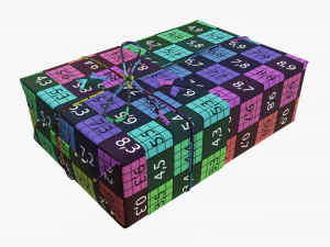 Christmas gift wrapped 07 3D Model