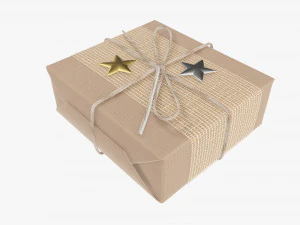 Christmas gift wrapped 08 3D Model