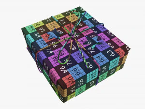 Christmas gift wrapped 08 3D Model