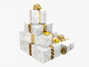 Christmas gifts with decorations 01 Modelo 3D