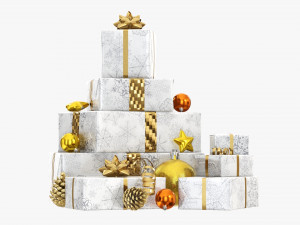 Christmas gifts with decorations 01 Modelo 3D