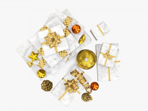 Christmas gifts with decorations 01 Modelo 3D