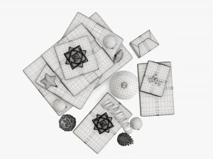 Christmas gifts with decorations 01v2 3D Model