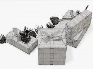 Christmas gifts with decorations 02 3D Model