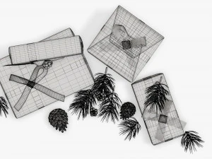 Christmas gifts with decorations 02 3D Model