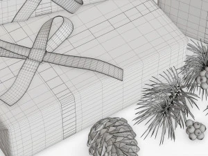 Christmas gifts with decorations 02 3D Model