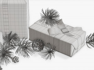 Christmas gifts with decorations 02 3D Модель