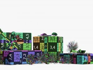 Christmas gifts with decorations 02 3D Model