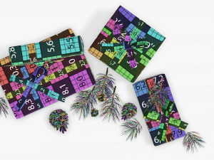 Christmas gifts with decorations 02 3D Model