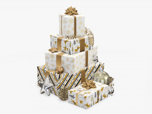 Christmas gifts with decorations 03 Modelo 3D