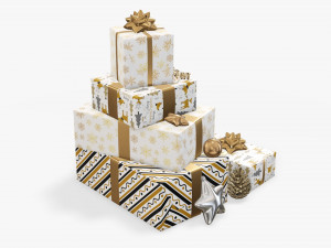 Christmas gifts with decorations 03 Modelo 3D