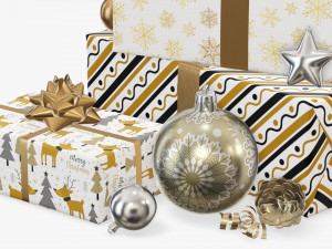Christmas gifts with decorations 03 Modelo 3D
