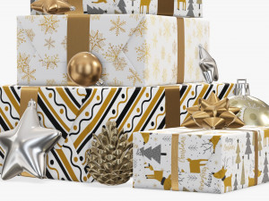 Christmas gifts with decorations 03 Modelo 3D