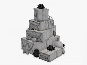 Christmas gifts with decorations 03 Modelo 3D