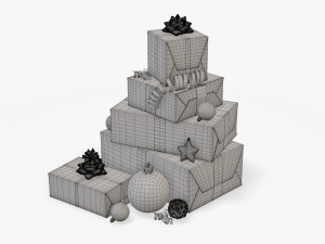 Christmas gifts with decorations 03 Modelo 3D