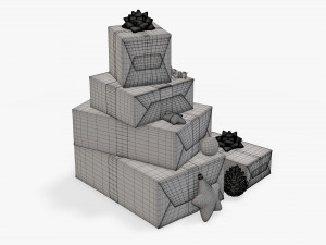 Christmas gifts with decorations 03 Modelo 3D
