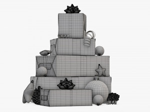 Christmas gifts with decorations 03 Modelo 3D