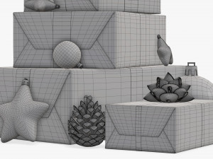 Christmas gifts with decorations 03 Modelo 3D