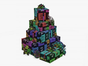 Christmas gifts with decorations 03 Modelo 3D