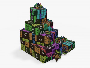 Christmas gifts with decorations 03 Modelo 3D