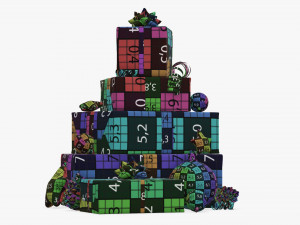 Christmas gifts with decorations 03 Modelo 3D