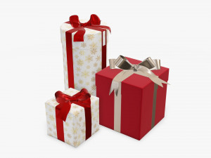 Christmas gifts wrapped 01 3D Model