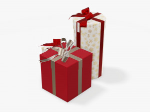 Christmas gifts wrapped 01 3D Model